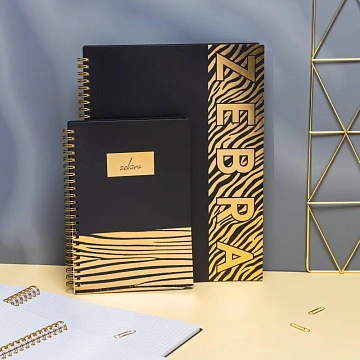 Бизнес-тетрадь Attache Selection Zebra А4,96л,кл,спир,пластик,тон.бл 202305