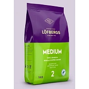Кофе в зернах LOFBERGS 'Medium Roast', 1 кг, арабика 100%, Швеция, 40187
