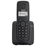 Радиотелефон GIGASET A116, память 50 номеров, АОН, повтор, часы, черный, S30852H2801S301