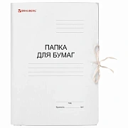 Папка для бумаг с завязками картонная мелованная BRAUBERG, гарантированная плотность 320 г/м2, до 200 листов, 121513