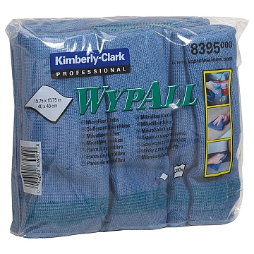 Салфетка протирочная Kimberly-Clark WypAll 8395, микрофибра, синяя, 6шт/уп