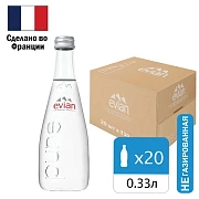 Вода Эвиан в стекле 0.33 л, без газа