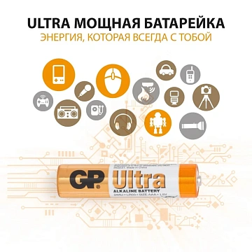 Батарейка GP Ultra AAA/LR03/24A 24AU-2CR4/24AUA21-2CRSBC4 бл/4шт