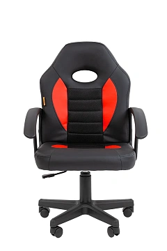 Кресло Chairman Kids 111 Россия экокожа черный/красный