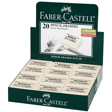 Ластик Faber-Castell 'Latex-Free', прямоугольный, синтетический каучук, 40*27*10мм