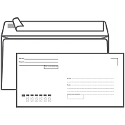 Конверт E65, Ряжская печатная фабрика, 110*220мм, с подсказом, б/окна, отр. лента, 1000шт