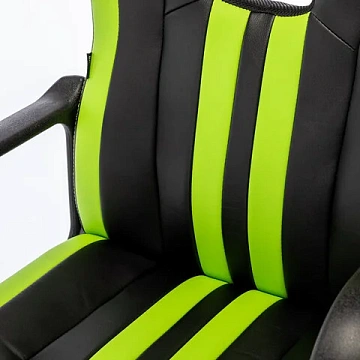 Кресло компьютерное BRABIX 'Stripe GM-202', экокожа, черное/зеленое, 532511