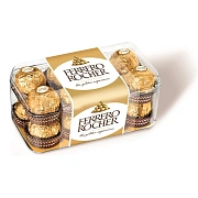 Конфеты шоколадные FERRERO 'Rocher' с лесным орехом, 200 г, пластиковая упаковка, ИТАЛИЯ, 77070887