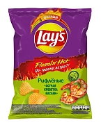 Чипсы Lay's Flamin' Hot Острая креветка с васаби рифленые, 105г
