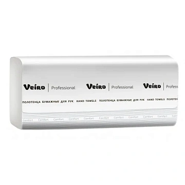 Бумажные полотенца Veiro Professional Lite H3, 1 слой, V-сложение, 250лист, белые, V2-250/20