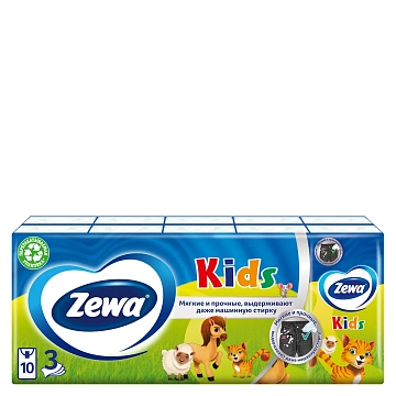 Бумажные носовые платки Zewa Kids, 3 слоя