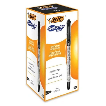 Ручка гелевая с грипом BIC 'Gelocity Stic', ЧЕРНАЯ, узел 0,5 мм, линия письма 0,29 мм, CEL1010266