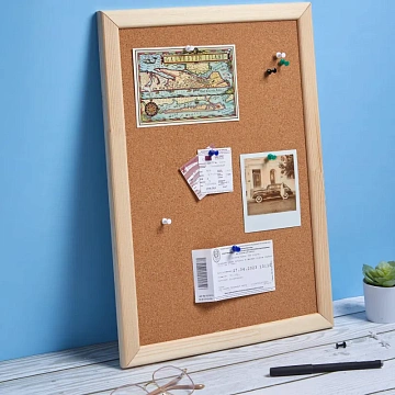 Доска пробковая 30х45 Attache Economy, деревянная рама