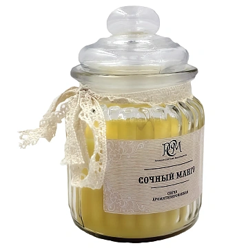 Свеча РСМ манго в банке с крышкой 45 часов