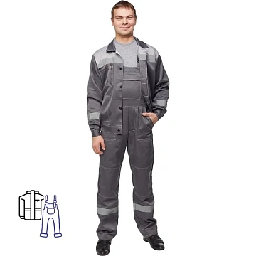 Костюм лет муж (куртка, пк) л22 т.сер./св.сер 120-124/170-176