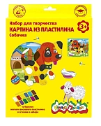 Набор д/творчества Каляка-Маляка картина из пластилина СОБАЧКА воск. пластилин 12 цветов