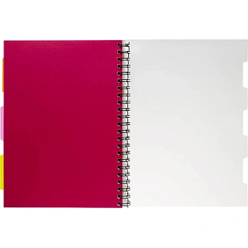 Бизнес-тетрадь 140л,кл,А4,SPIRAL BOOK Розовый,евроспир,обл.пласт,разд.84105