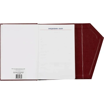 Ежедневник недатированный бордо, А5,143х210мм,180л,ATTACHE MAGNET
