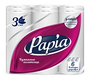 Бумажные полотенца Papia трехслойные 6 рулонов