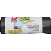 Мешки для мусора ПВД 120л 25мкм 10шт/рул черные 67х100см Luscan