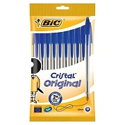 Ручки шариковые BIC 'Cristal Original', НАБОР 10 шт., СИНИЕ, узел 1 мм, линия письма 0,32 мм, пакет