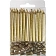 Набор свечей Золотых с блестками 24(12+12)шт/уп с держателя 6см арт.6050528