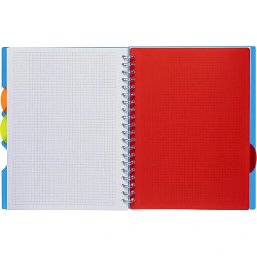 Бизнес-тетрадь AttacheА4,100л,кл,спир,обл.пластик,с разделителями,голубой