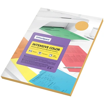 Бумага цветная OfficeSpace 'Intensive Color', А4, 80г/м2, 100л., (оранжевый)