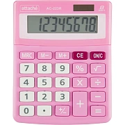 Калькулятор настольный КОМП Attache, AС-223R,8р,дв. пит, розовый,134x107x34