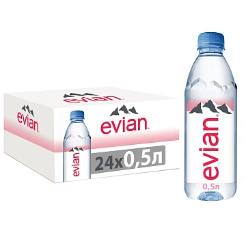 Вода Evian питьевая негазированная, 500мл x 24 шт