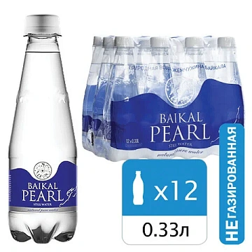 Вода минеральная Baikal Pearl без газа, 330мл х 12шт, ПЭТ