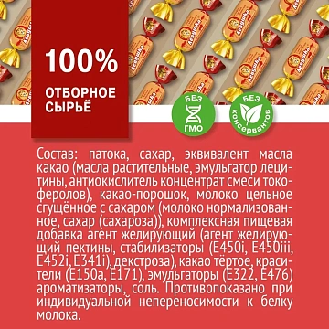 Конфеты шоколадные Левушка с мягкой карамелью Славянка 199г