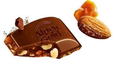 Шоколад молочный Alpen Gold соленый миндаль-карамель, 80г