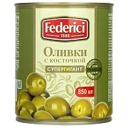 Оливки Federici супергигант с косточкой, 850г