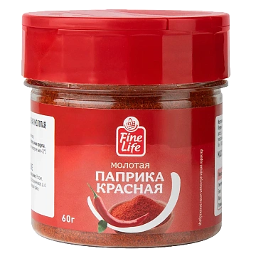 Fine Life Приправа паприка красная молотая, 60г