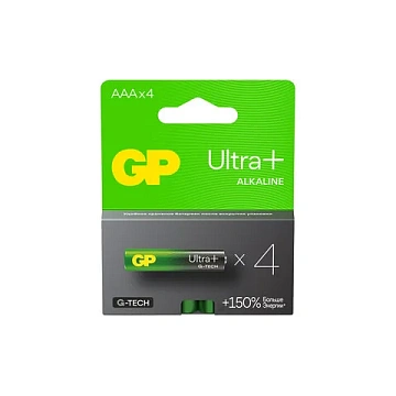 Батарейка Gp Ultra Plus AAA LR03, 1.5В, алкалиновая, 4шт/уп