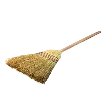 Веник-метла сорго LAIMA 2, натуральный, прошивной, с деревянным черенком 95 см, большой, 450х330 мм,