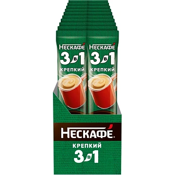 Кофе Nescafe 3 в 1 крепкий раств., шоу-бокс, 20штx14,5г