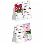 Календарь-домик настольный, OfficeSpace 'Mono Premium. Beautiful flowers', 2023г.