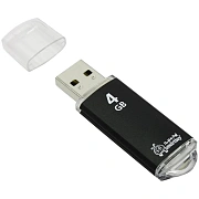 Память Smart Buy 'V-Cut'  4GB, USB 2.0 Flash Drive, черный (металл. корпус )