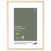 Рамка 30х40 см небьющаяся, аналог IKEA, багет 12 мм, дерево, BRAUBERG 'Woodray', цвет натуральный, 391361