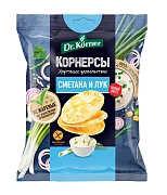 Чипсы кукурузно-рисовые Dr. Korner Сметана и лук, 50г
