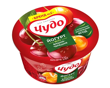 Йогурт фруктовый Чудо вишня-черешня 2%, 130г