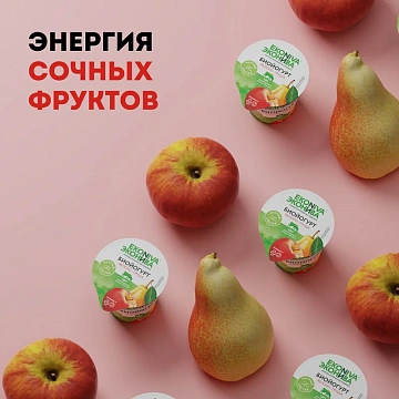 Биойогурт Эконива с яблоком и грушей 2.8%, 125г