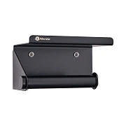 Держатель туалетной бумаги Merida Stella R U3CS.R, черный, с полкой