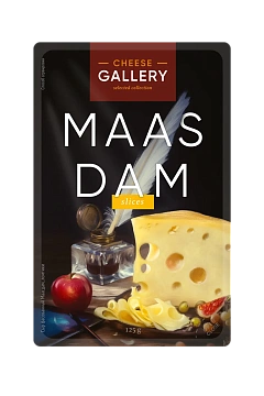 Сыр Cheese Gallery Маасдам нарезка 45%, 125г