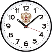 Часы настенные TROYKATIME (TROYKA) 77770732, круг, белые, черная рамка, 30,5х30,5х5 см