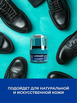 Крем для обуви из гладкой кожи черный 55 мл, ДИВИДИК, от влаги и соли, с намазком, 4600104028922