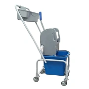 Тележка уборочная Eco-Force 1x20л, с отжимом, ведро синее, 21EF/5 с лотком для химии пластик