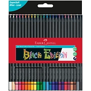 Карандаши цветные Faber-Castell 'Black Edition', 24цв., трехгран., черное дерево, заточен., картон.